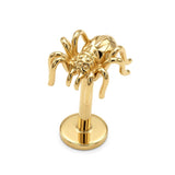 14K Gold Spider Tragus Earrings, 16G Labret Stud, Helix Cartilage Piercings