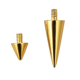 14K Solid Gold Spike Loose Part Piercing for Internally Threaded 16G 14G Nipple Barbell Piercing, Lip Labret Studs, Horseshoe Ring