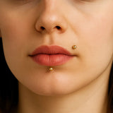 14K Gold Labret Stud Lip Piercing Jewellery, Cartilage Earring with custom ball size - 1pc each order