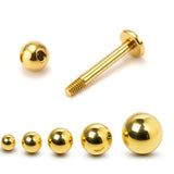 14K Gold Labret Stud Lip Piercing Jewellery, Cartilage Earring with custom ball size - 1pc each order