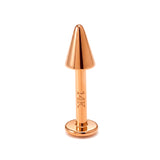 14k gold Spike Labret Stud Lip Piercing - Internally Threaded - 14g, 16g Body Jewellery