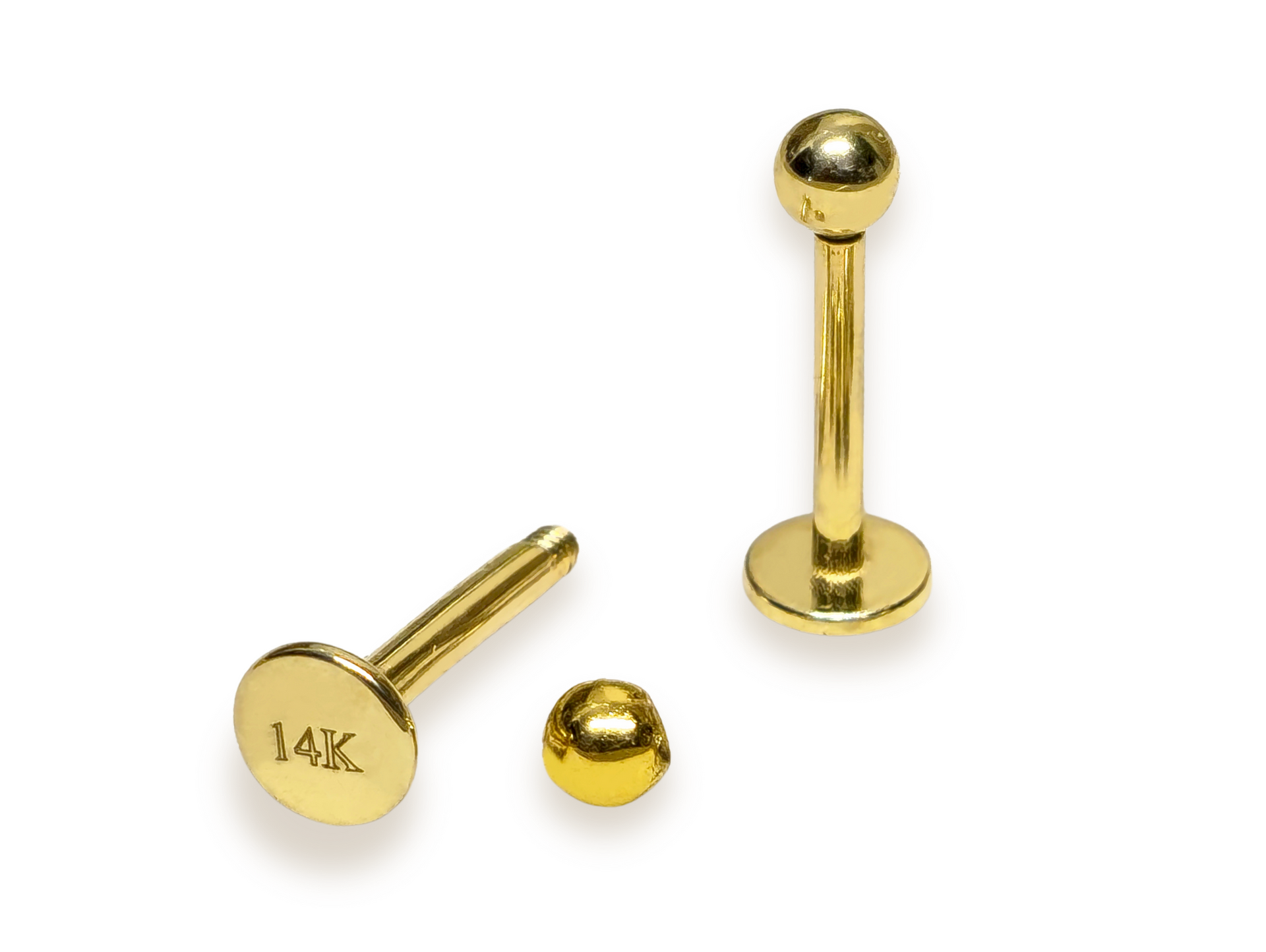 【sina】Picollet K18 Gold 16G Labret sina】Picollet K18 Gold 16G Labret 14 Karat Gold Cartilage