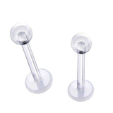 Bioflex Labret Retainer 16G Clear Labret with 3mm Ball - Hypoallergenic Labret - Hide Piercing Lip Labret - medusa, ashley, tragus