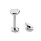 14K Gold Labret Stud Lip Piercing with Flat top Cylinder Internal Threaded 16G 14G Body Jewellery