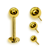 14K Solid Gold Internal Labret Lip Piercing -16G 14G - Body Jewellery for Tragus, Ear Cartilage