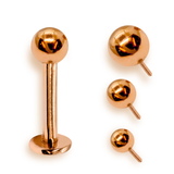 14K Rose Gold Internal Labret Lip Piercing -16G 14G - Body Jewellery for Tragus, Ear Cartilage - Hand Made
