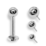14K White Gold Internal Labret Lip Piercing -16G 14G - Body Jewelry for Tragus, Cartilage - Hand Made