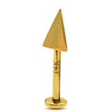 14K Gold Spike Pyramid Labret Stud Lip Jewellery, Lip Piercing Tragus Earring - 16G Body Jewellery Gold Lip Bar