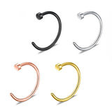 Titanium Nose Hoop, Nose Ring - C-Type Hypoallergenic Nose Nail Piercing - 20g, 18g. 16g, 14g Nostril Studs - Size 6mm to 12mm