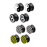 Acrylic Double Flared Gauge Saddle Ear Plugs - Stretching Kit, Ear Expender, Tunnel Gauges Size 8G 6G 4G 2G 0G 00G