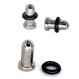 Titanium Cylinder Plugs, Bullet Style Tunnel Earrings with Rubber O-Ring - Size 5mm 4 Gauge Expander, Ear Stretchers