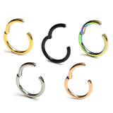 Titanium Lip Ring, Lip Hugger - 20g 18g 16g 14g Lip Piercing Hinged Ring - Clicker Hoops Steel, Gold, Rosegold, Black, Rainbow