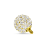 14K Gold Sparkle Ball Crystals for 16G Internally Threaded Piercing Balls