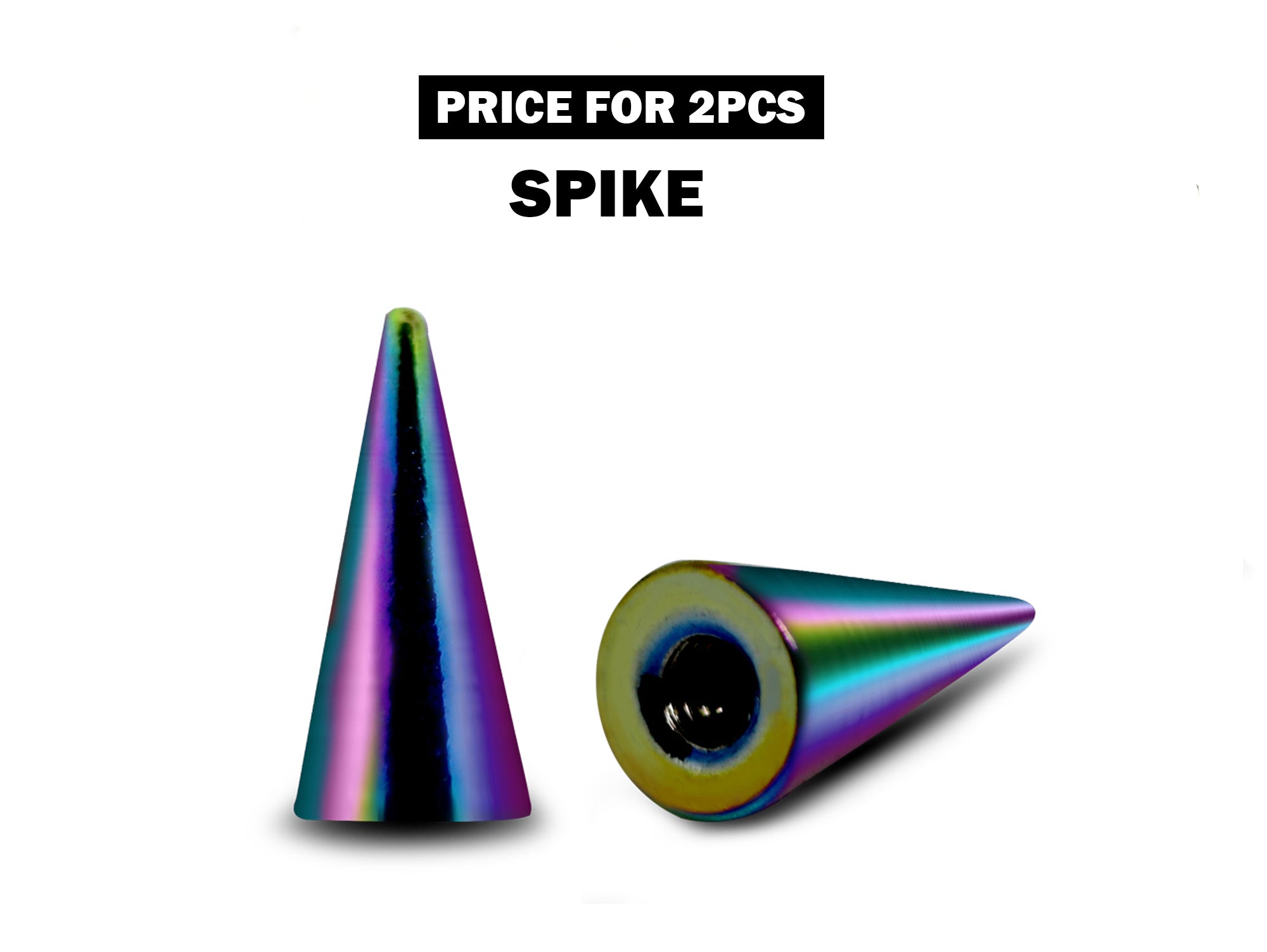 Titanium Piercing Spikes Replacement Loose Parts - Threaded Spike Attachment for 18g 16g 14g Barbells, Labrets, Septum Ring Body Piercing