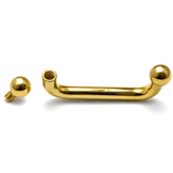 14K Gold Ball Surface Barbell Dermal Staple Piercing Internally Threaded 16G 14G Body Jewellery