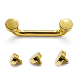 14K Gold Dermal Staple Flat Top Surface Piercing Internally Threaded 16G 14G Body Jewellery