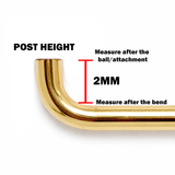 14K Gold Ball Surface Barbell Dermal Staple Piercing Internally Threaded 16G 14G Body Jewellery