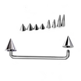 Cone / Spike Dermal Surface Piercing, Nape Piercing - Titanium 16g 14g Implant Grade 90 degree Staple Bar also for Third Eye Piercing