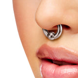 Titanium Septum Piercing CBR Ball Closure Ring, Captive Bead Hoops with Custom Ball Colors 2G to 00G Nose Piercing - 1pc each order