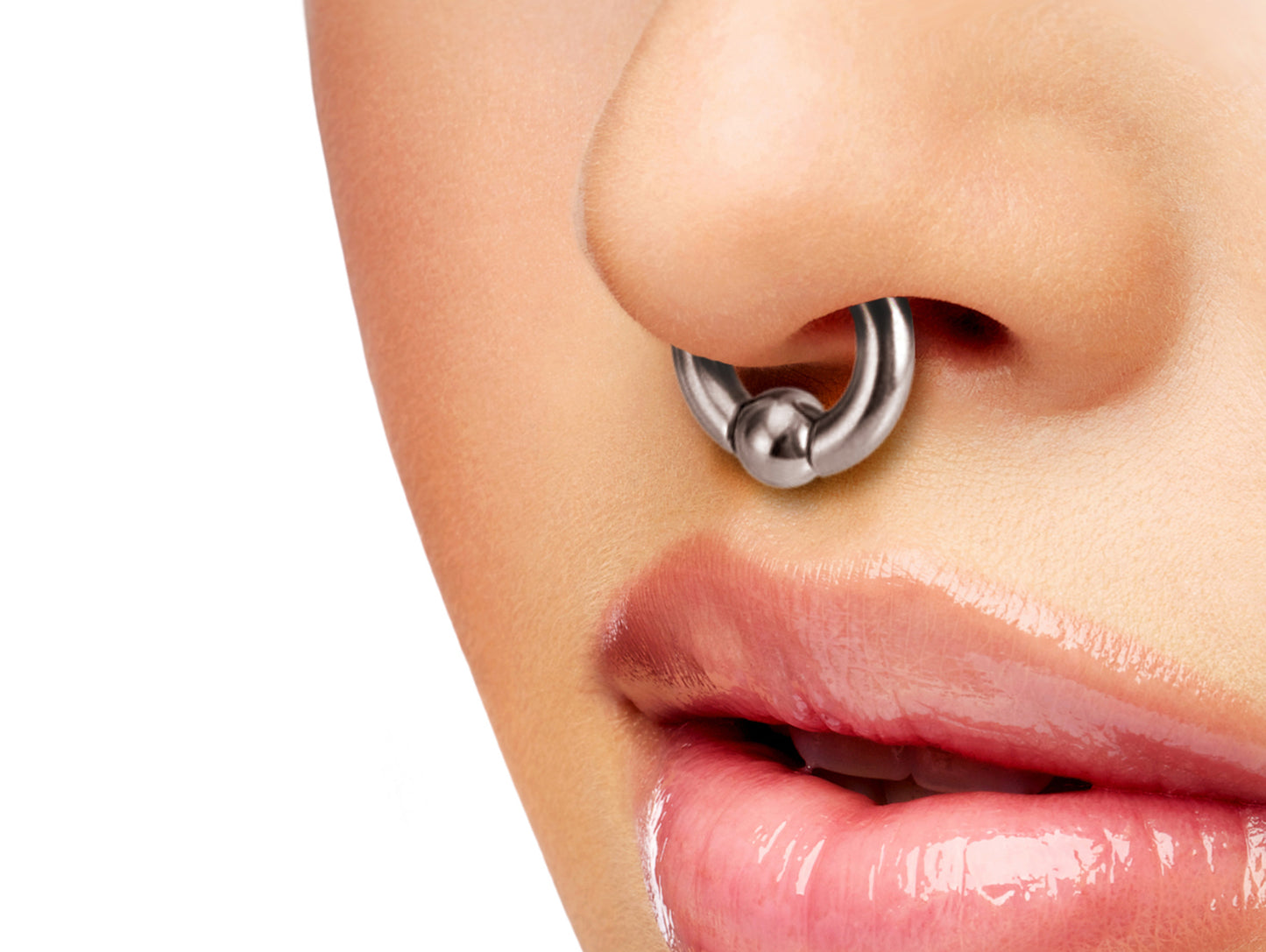 Titanium Septum Piercing CBR Ball Closure Ring, Captive Bead Hoops with Custom Ball Colors 2G to 00G Nose Piercing - 1pc each order