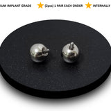 Titanium Internal Piercing ball parts, 2pcs Ball Replacement Ball size 3mm to 12mm Plain Ball Body Piercing Labret, Barbell, CBB, Curved Bar