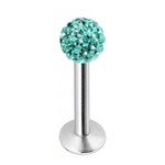Titanium Labret Labret Stud, Labret Monroe with Multi Crystal Ball – Flatback Lip Piercing Jewelry – Labret Piercing for Lip, Chin.