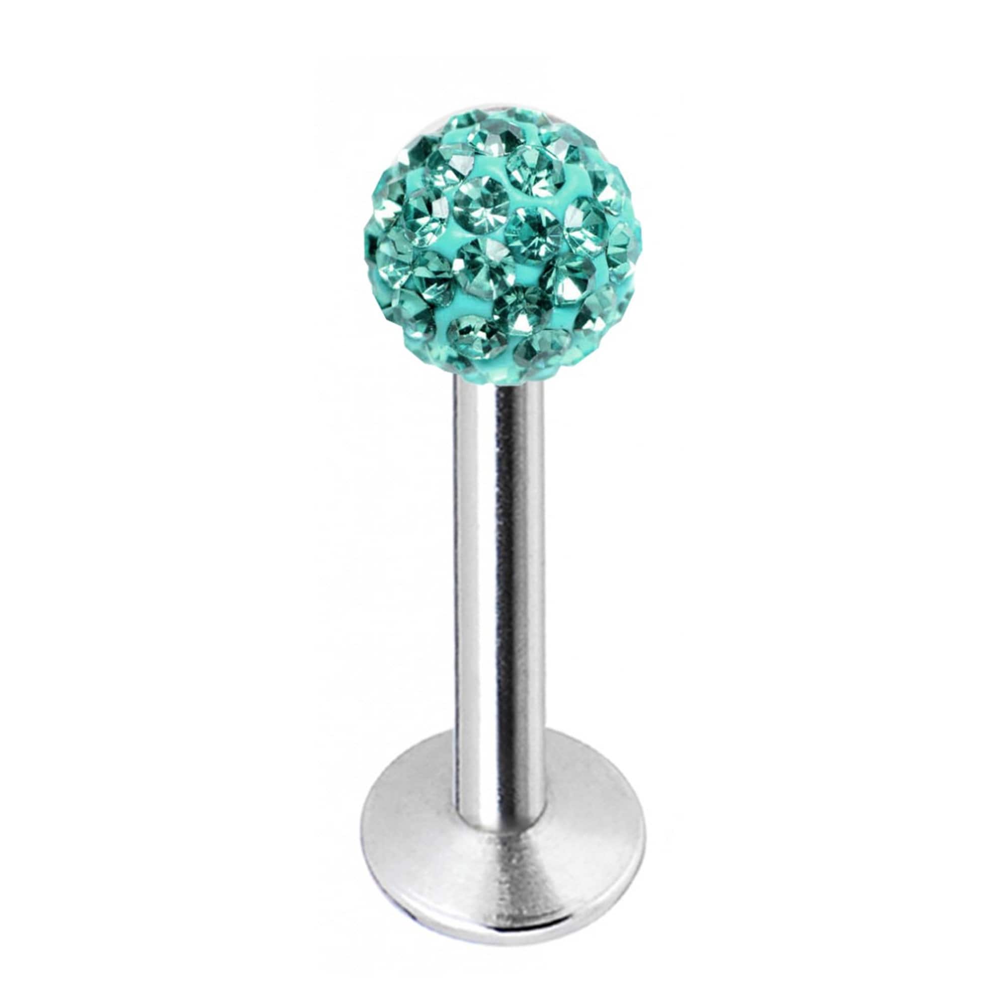 Titanium Labret Labret Stud, Labret Monroe with Multi Crystal Ball – Flatback Lip Piercing Jewelry – Labret Piercing for Lip, Chin.