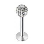 Titanium Labret Labret Stud, Labret Monroe with Multi Crystal Ball – Flatback Lip Piercing Jewelry – Labret Piercing for Lip, Chin.