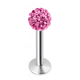 Titanium Labret Labret Stud, Labret Monroe with Multi Crystal Ball – Flatback Lip Piercing Jewelry – Labret Piercing for Lip, Chin.