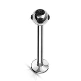 Titanium Labret Stud, Labret Earring Piercing with Multi Stone Crystal Ball – 16g, 14g Labret Bar for Lip, Chin, Tragus, Helix and More