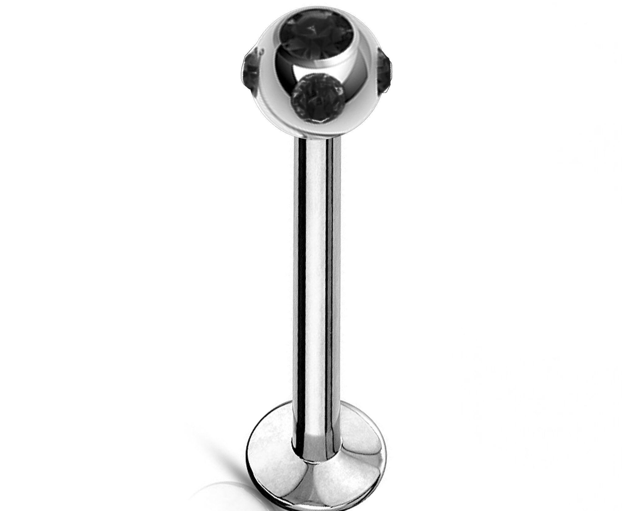 Titanium Labret Stud, Labret Earring Piercing with Multi Stone Crystal Ball – 16g, 14g Labret Bar for Lip, Chin, Tragus, Helix and More