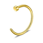 Titanium Nose Hoop, Nose Ring - C-Type Hypoallergenic Nose Nail Piercing - 20g, 18g. 16g, 14g Nostril Studs - Size 6mm to 12mm