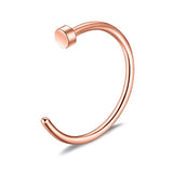 Titanium Nose Hoop, Nose Ring - C-Type Hypoallergenic Nose Nail Piercing - 20g, 18g. 16g, 14g Nostril Studs - Size 6mm to 12mm