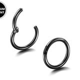 Clicker Hoop - Clicker Ring Hinged Lip Jewelry - Titanium