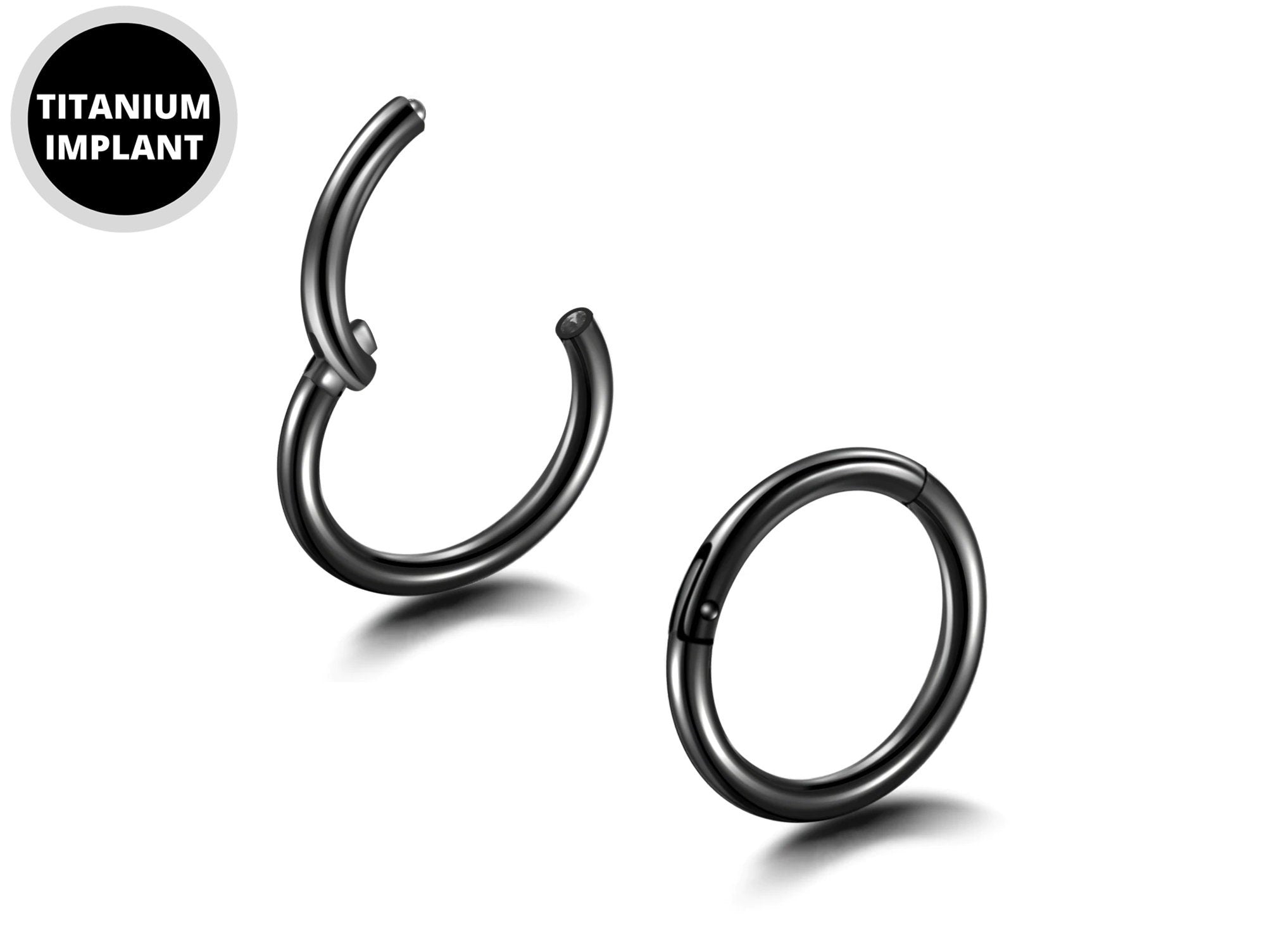 Clicker Hoop - Clicker Ring Hinged Lip Jewelry - Titanium