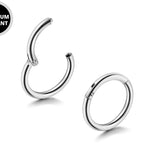 Clicker Hoop - Clicker Ring Hinged Lip Jewelry - Titanium