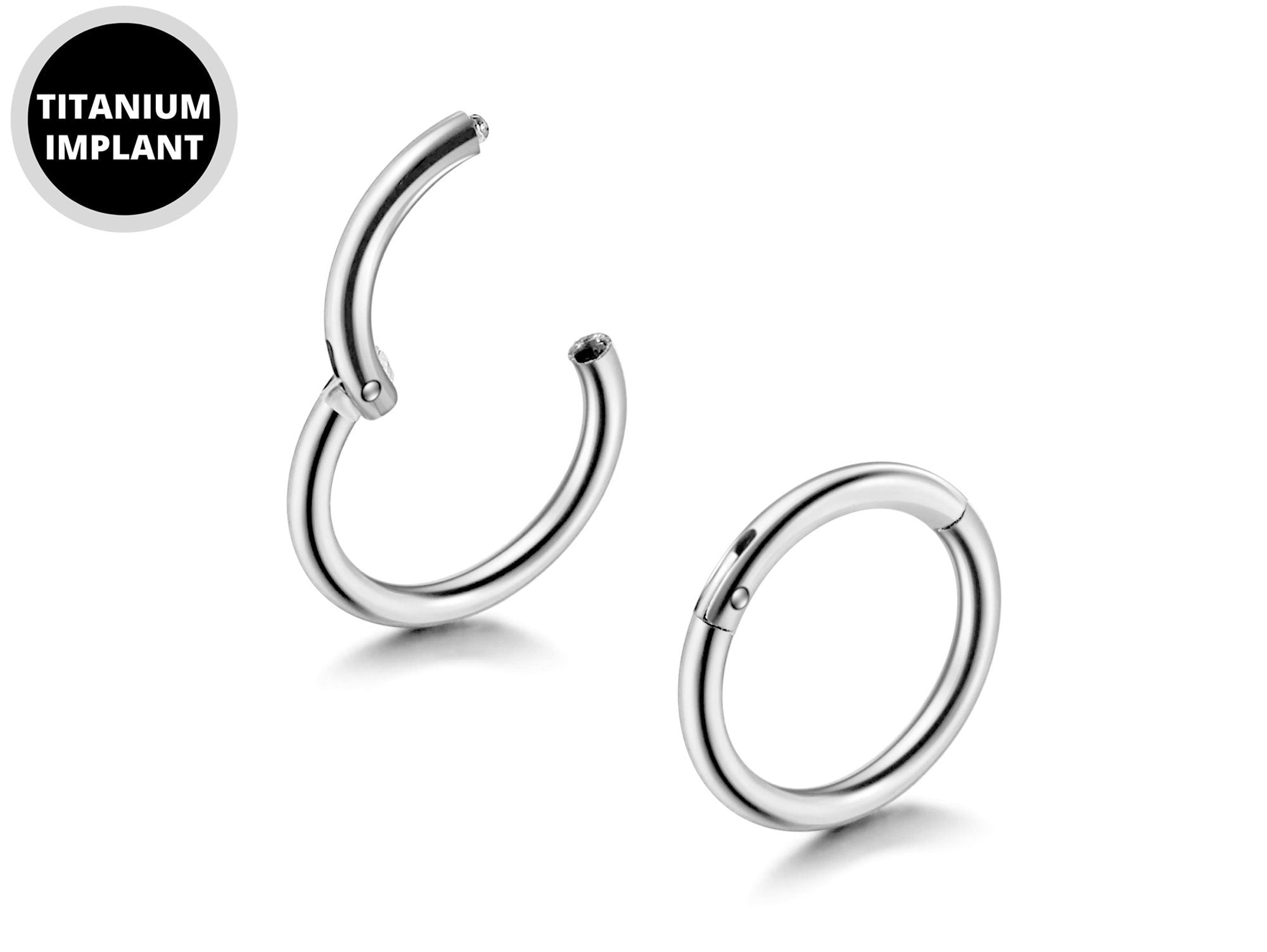 Clicker Hoop - Clicker Ring Hinged Lip Jewelry - Titanium