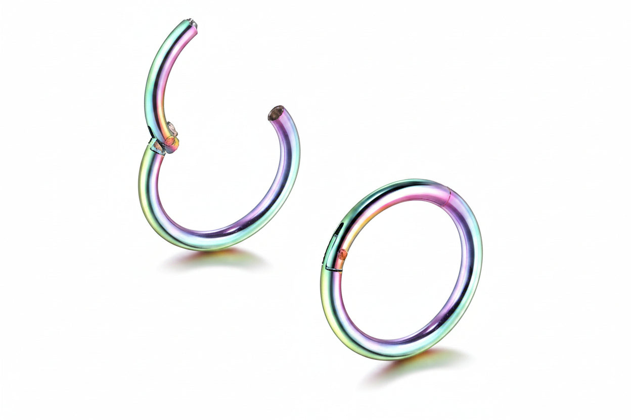 Clicker Hoop - Clicker Ring Hinged Lip Jewelry - Titanium