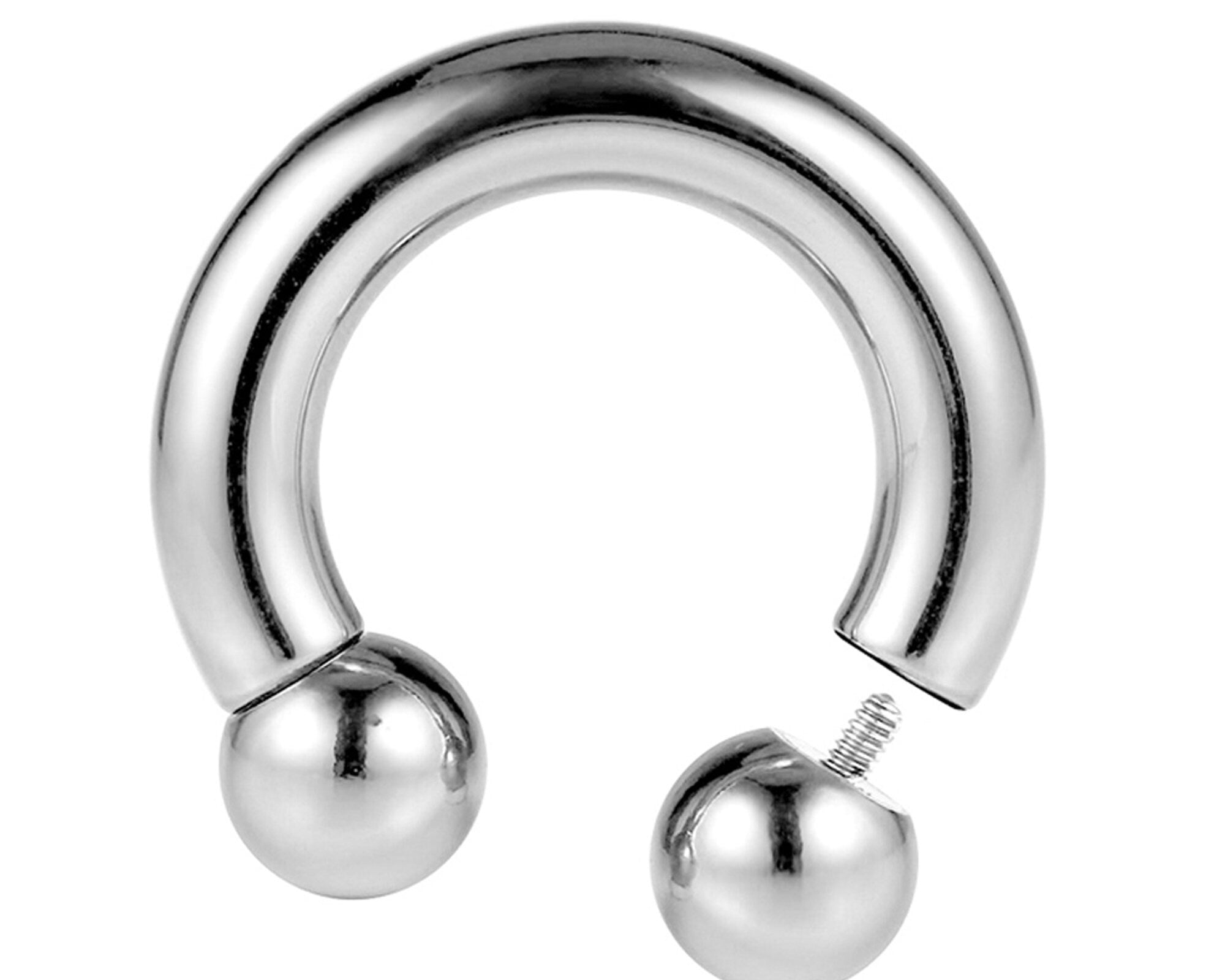 Titanium Horseshoe Ring Piercing 18g to 00g Septum Jewelry Bull Piercing Also for Nipple, PA Ring and Lips - Internal or External Threaded