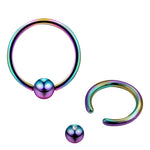 Frenulum Lip Piercing, Smile Piercing, Captive Bead Ring - Titanium Lip Ring Jewelry in many Colors - PVD Coating