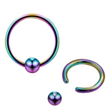 Frenulum Lip Piercing, Smile Piercing, Captive Bead Ring - Titanium Lip Ring Jewelry in many Colors - PVD Coating