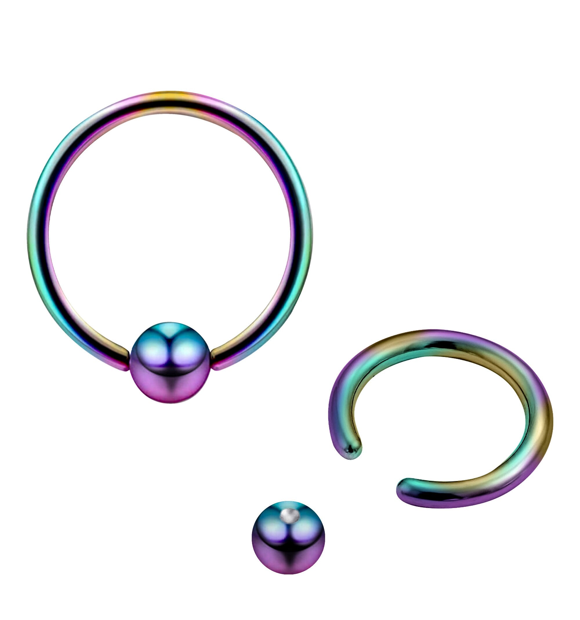 Frenulum Lip Piercing, Smile Piercing, Captive Bead Ring - Titanium Lip Ring Jewelry in many Colors - PVD Coating