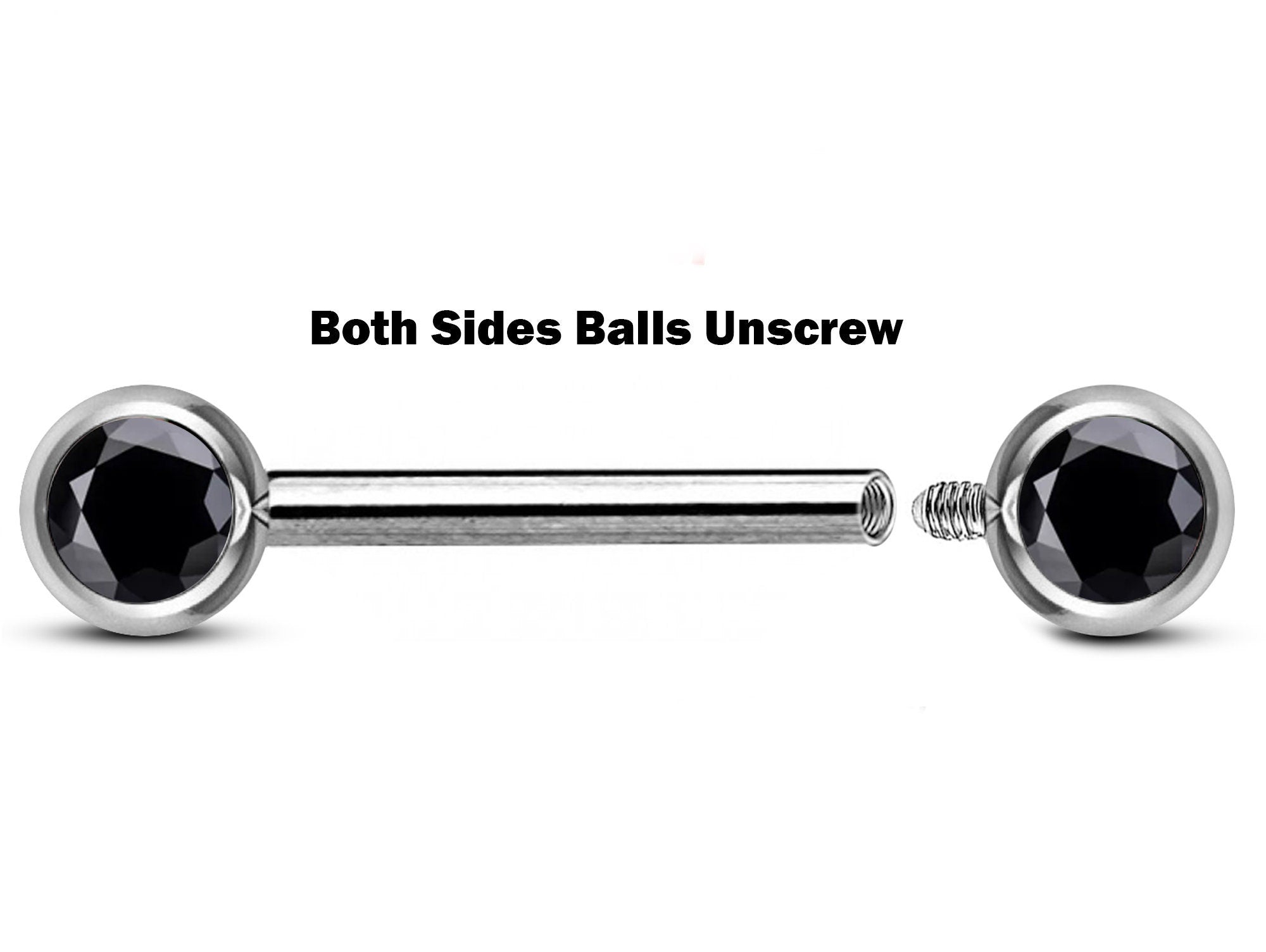 Titanium Nipple Barbell Front Gem, Nipple Jewelry Studs 16g 14g Nipple Piercing Internally Threaded