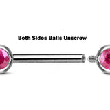 Titanium Nipple Barbell Front Gem, Nipple Jewelry Studs 16g 14g Nipple Piercing Internally Threaded