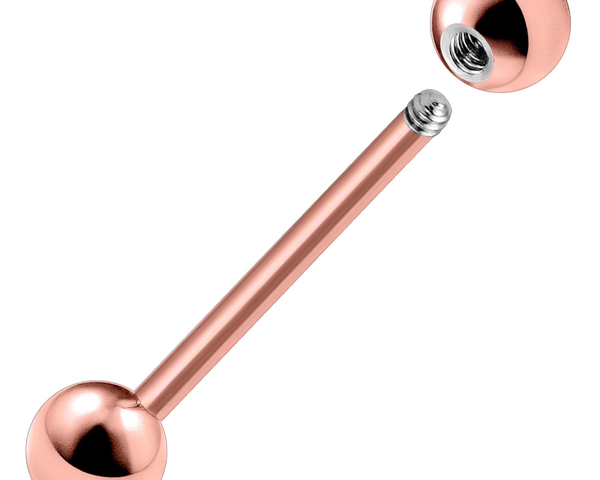 Titanium Tongue Bar, Barbell Stud Piercing - 20g 18g 16g 14g Externally Threaded - Body Piercing Also for Nose Bridge, Nipple Bar