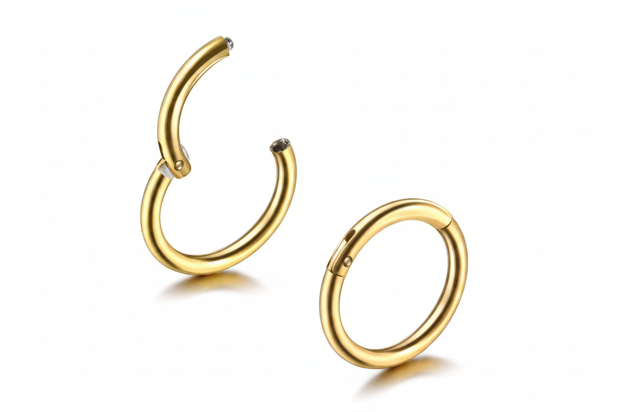 Clicker Hoop - Clicker Ring Hinged Lip Jewelry - Titanium