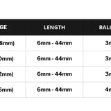 Titanium Industrial Barbell Piercing for Upper Cartilage Earrings with CZ Crystal Gem Ball - 16g 14g Long Barbell