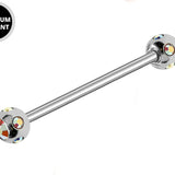 Titanium Industrial Barbell Piercing for Upper Cartilage Earrings with Multi Stone Crystal Ball - 16g 14g Long Barbell