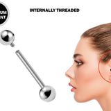 Titanium Industrial Barbell Piercing Jewelry - 16g 14g Body Piercing Also for Nipple, Tongue Bar, Helix, Nose Bridge