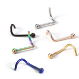 Titanium Indian Nose Studs Nostril Screw 20g 18g 16g Nose pin in many Colours - Vacuum Plated - Externally Threaded Ball